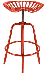 Esschert Design Állítható Magasságú Öntöttvas Traktor Szék, Piros, 70 cm