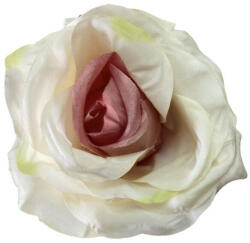  Élethű selyem nyílott rózsafej krém-barna 8 cm