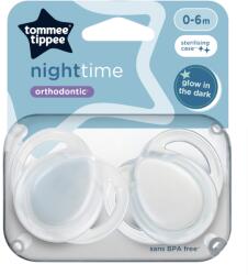 Tommee Tippee Suzete ortodontice Night Time, 0-6 luni, 2 bucati, Alb, Tommee Tippee