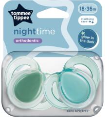 Tommee Tippee Suzete ortodontice Night Time, 18-36 luni, 2 bucati, Verde, Tommee Tippee