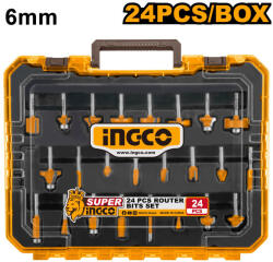 INGCO Felsőmaró készlet 24 részes 6 mm