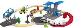 PlayTive City Express Városközpont 51 darabos fa vonat szett, favonat készlet akkus önjáró mozdonnyal 3.5 m (PlayTive_City_Express_varoskozpont)