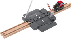 PlayTive 460720 / 485039 mechanikus sorompó, 5 részes vasúti átjáró vonattal, fa vonat szettekhez (PlayTive_460733_sorompo)