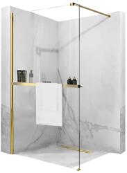 Rea Paravan de dus tip Walk-in Rea Aero N 110x195 cm si etajera cu suport auriu (KPL-K8441)