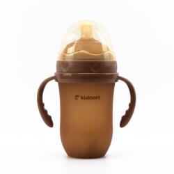 Kidnort Biberon Kidnort pentru bebeluși alăptați la sân Eple 250ml 6 luni+ maro (KNA00016)