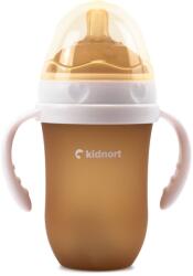 Kidnort Biberon Kidnort pentru bebeluși alăptați la sân Eple 250ml 6 luni+ bej (KNA00015)
