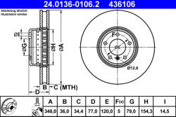 ATE Disc frana ATE 24.0136-0106.2