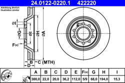 ATE Disc frana ATE 24.0122-0220.1