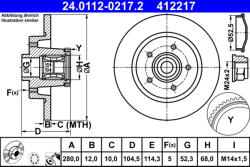 ATE Disc frana ATE 24.0112-0217.2