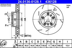 ATE Disc frana ATE 24.0136-0128.1
