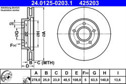 ATE Disc frana ATE 24.0125-0203.1
