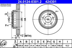 ATE Disc frana ATE 24.0124-0301.2