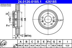 ATE Disc frana ATE 24.0126-0185.1
