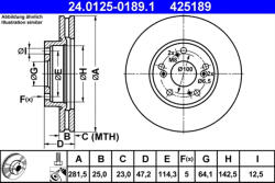 ATE Disc frana ATE 24.0125-0189.1
