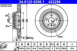 ATE Disc frana ATE 24.0122-0296.1