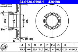 ATE Disc frana ATE 24.0130-0198.1