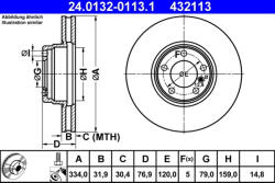 ATE Disc frana ATE 24.0132-0113.1