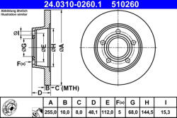ATE Disc frana ATE 24.0310-0260.1
