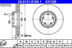 ATE Disc frana ATE 24.0131-0100.1