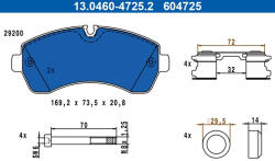 ATE Set placute frana ATE 13.0460-4725.2
