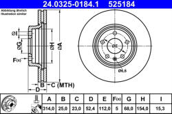 ATE Disc frana ATE 24.0325-0184.1