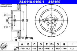 ATE Disc frana ATE 24.0118-0160.1