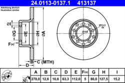 ATE Disc frana ATE 24.0113-0137.1