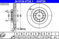 ATE Disc frana ATE 24.0124-0724.1