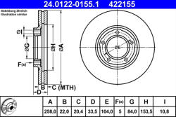 ATE Disc frana ATE 24.0122-0155.1