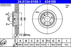 ATE Disc frana ATE 24.0134-0109.1