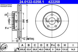 ATE Disc frana ATE 24.0122-0258.1