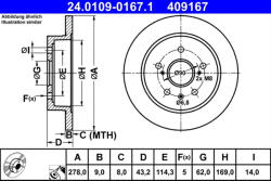 ATE Disc frana ATE 24.0109-0167.1