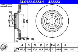 ATE Disc frana ATE 24.0122-0223.1