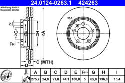 ATE Disc frana ATE 24.0124-0263.1