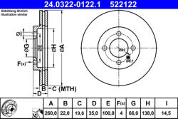 ATE Disc frana ATE 24.0322-0122.1