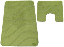Dywanopol 2 Részes Fürdőszoba Szett Montana Symphony Phosphoric Zöld 50x80 cm és 40x50 cm Szőnyeg