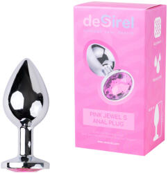 Desirel - dop anal cu bijuterie roz S - metal argintiu-roz (5999576180375)