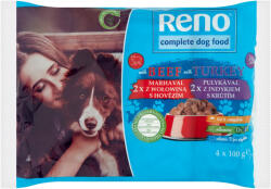 Reno nedves kutyaeledel felnőtt kutyáknak szószban alutasakos kutyatáp 4x100g - 400 g