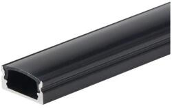 Optonica fekete alumínium LED profil fekete búrával 2m 5107