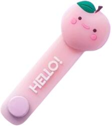  Univerzális Barack figurás kábelrendező, pink szilikon, patentos