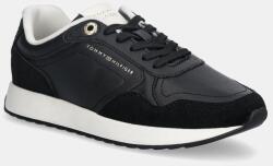 Tommy Hilfiger bőr sportcipő MONOGRAM MIX MATERIAL RUNNER - fekete Női 37