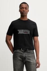 HUGO pamut póló Deyss - fekete XS