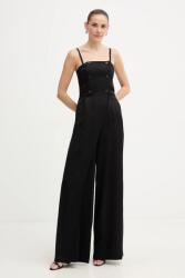 Karl Lagerfeld vászon kezeslábas TAILORED JUMPSUIT - fekete 36