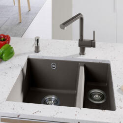 BLANCO Rotan Silgranit 2 medencés mosogató 56x46 cm, vulkánszürke 527327 (527327)