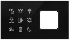 Schneider Electric Glass Touch Panels, SpaceLogic, Panou sticla Modbus pat, triplu, 9 butoane+2 Prize Noua Unica (SLGM09BS2G_U)
