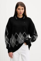 Tommy Hilfiger gyapjúkeverék kabát - fekete M