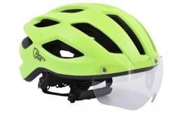 Safety Labs Expedo országúti bukósisak, levehető mágneses szemüveggel, M-es méret (54-57 cm), matt neon sárga