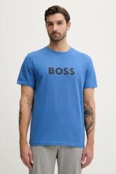 BOSS pamut póló - kék M - answear - 23 990 Ft