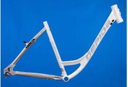 Gepida Alboin 1100 28-as (622-es) városi kerékpár váz, agyváltós, alumínium, női monovázas, 19 col/49 cm, fehér-ezüst