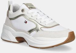 Tommy Hilfiger bőr sportcipő TH CHUNKY RUNNER METALLIC - fehér Női 40